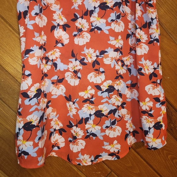 Cynthia Rowley orange and blue lightweight sheer medium tank top - Picture 7 of 8